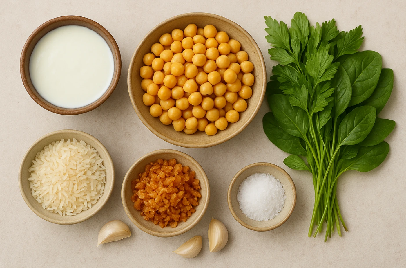 مواد اولیه پخت آش دوغ شمالی برای دو نفر
